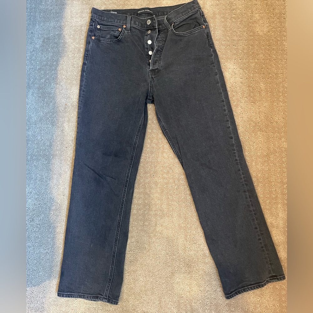$10!!! Denim Forum- Arlo High Rise Straight 28L Black